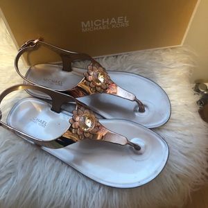 Rose gold Michael Kors sandals